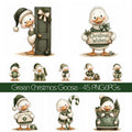 Green Christmas Goose Clipart