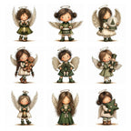 Green Christmas Angel Clipart