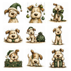Green Christmas Dog Clipart