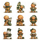 Green Christmas Gingerbread Clipart