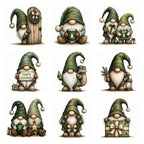 Green Christmas Gnome Clipart