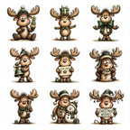 Green Christmas Moose Clipart