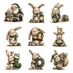 Green Christmas Bunny Clipart