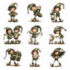 Green Christmas Elf Clipart