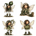 Green Christmas Fairy Clipart