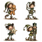 Green Christmas Elf Clipart