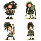 Green Christmas Girl Clipart