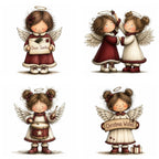 Burgundy Christmas Angel Clipart