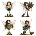 Green Christmas Fairy Clipart