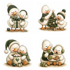 Green Christmas Goose Clipart