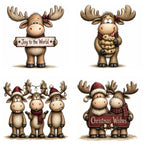 Burgundy Christmas Moose Clipart