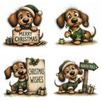 Green Christmas Dachshund Clipart