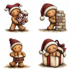 Burgundy Christmas Gingerbread Clipart