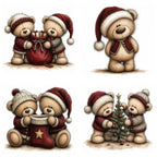 Burgundy Christmas Teddy Bear Clipart