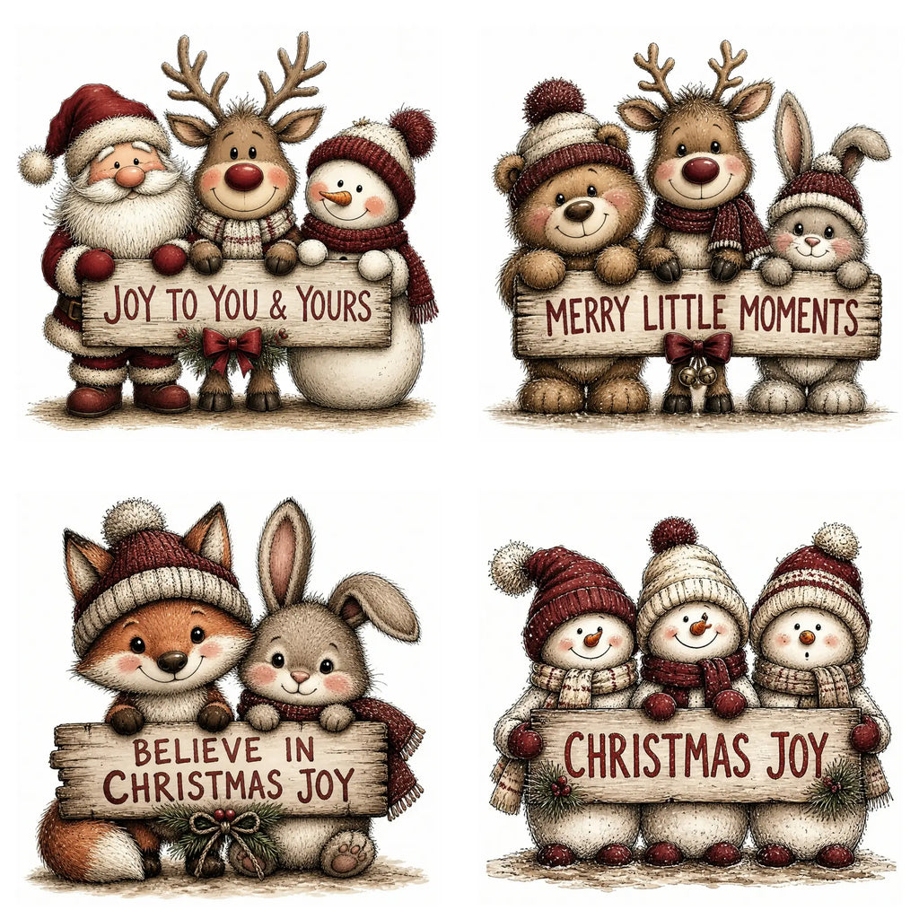Burgundy Christmas Joy Clipart