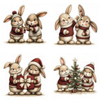 Burgundy Christmas Bunny Clipart