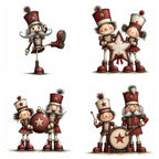 Burgundy Christmas Nutcracker Clipart