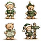 Green Christmas Teddy Bear Clipart
